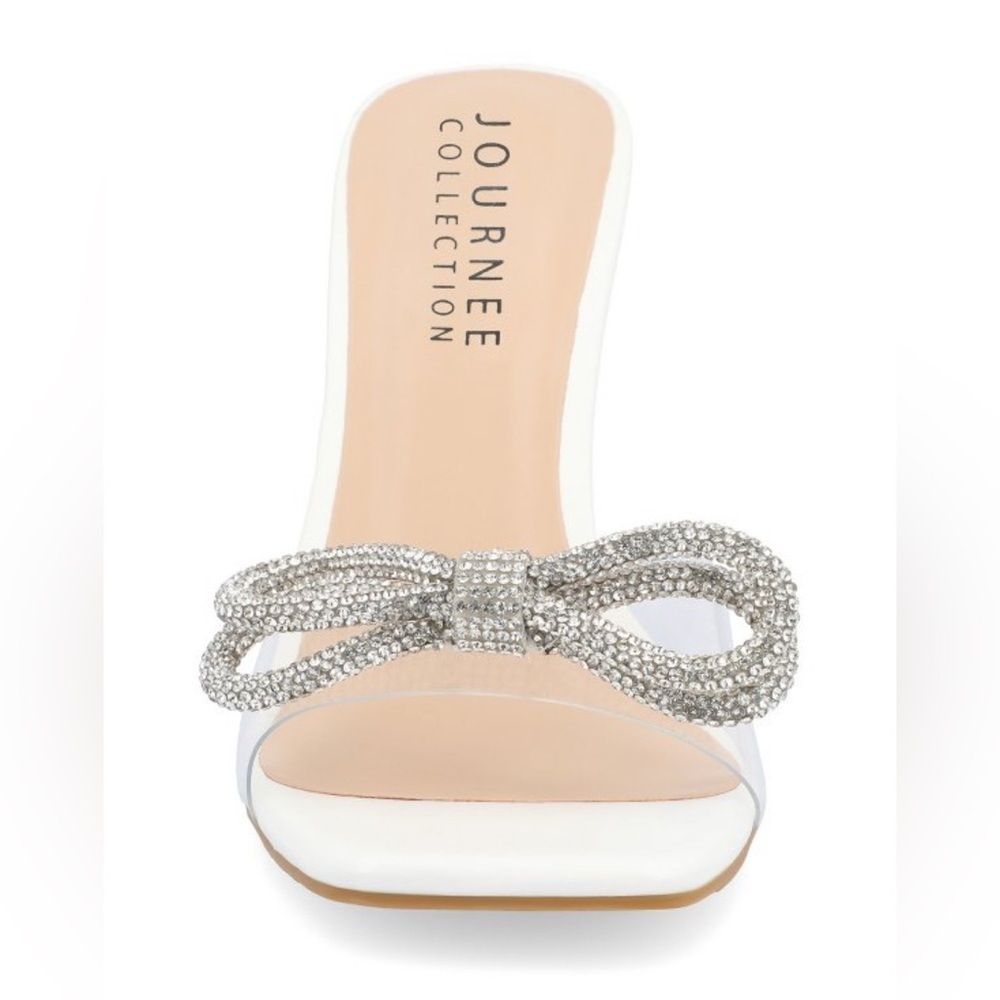 ⭐️ Journee Collection Silver Embellished Bow Heels